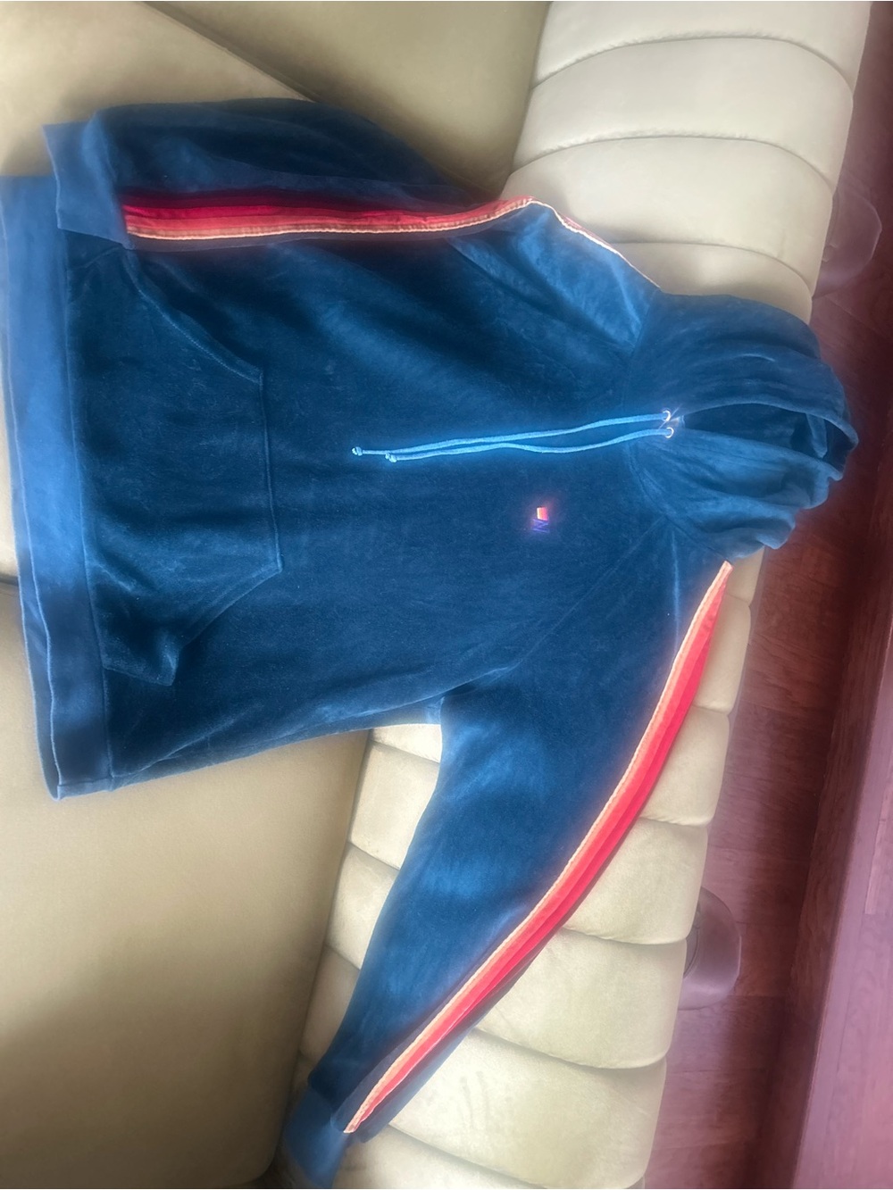 Aviator Nation green velour hoodie